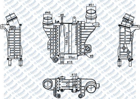 42-3532 Turbo Radyatoru (Intercooler) Renault Megane Iv, Clio V 1.5 Bluedci 2018- / Dacia Duster 2017-, Sandero Ii, Logan Ii, Dokker 2012- 1.5 Dci, Bluedci / Nissan Qashqai Ii 1.5 Dci 2018-